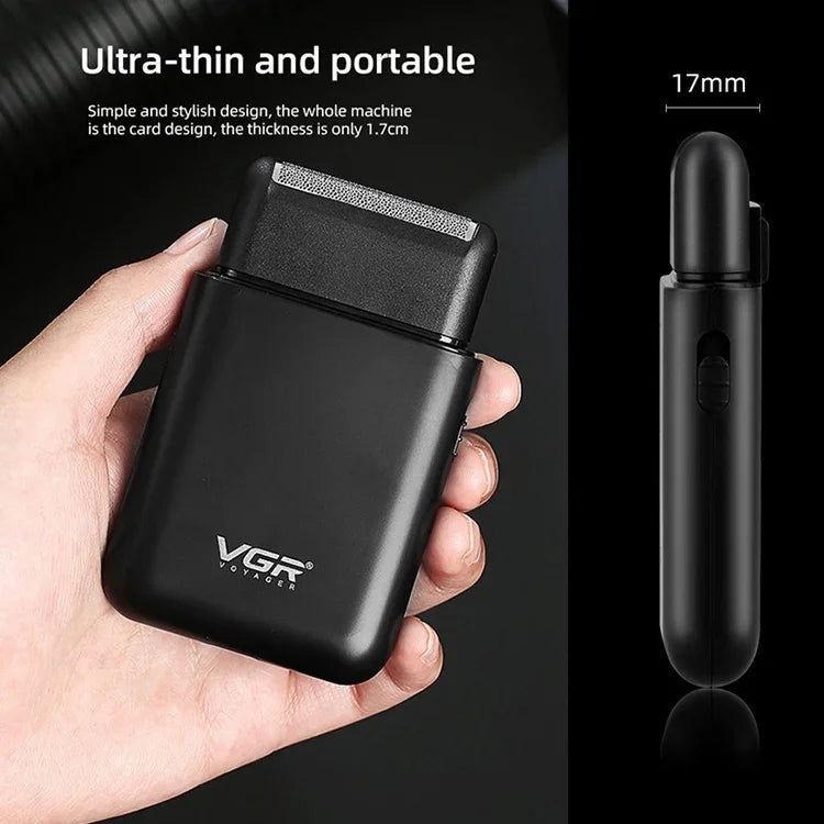 VGR V-390 5W USBポータブル往復式電気シェーバー、V-390（ブラック）、V-390（グリーン）