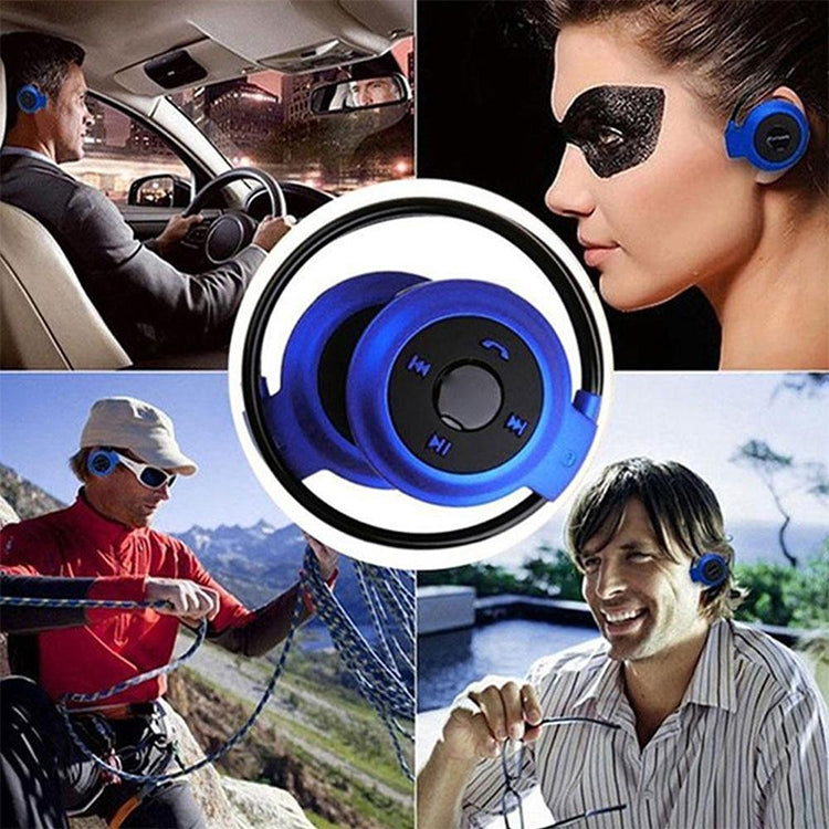 NVAHVA MP3プレーヤー Bluetoothヘッドホン、ワイヤレススポーツヘッドセット MP3プレーヤー FMラジオ付き、ステレオイヤホン TFカード最大32GB対応、mini-503 ブルー、mini-503 ゴールド、mini-503 ブラック、mini-503 レッド