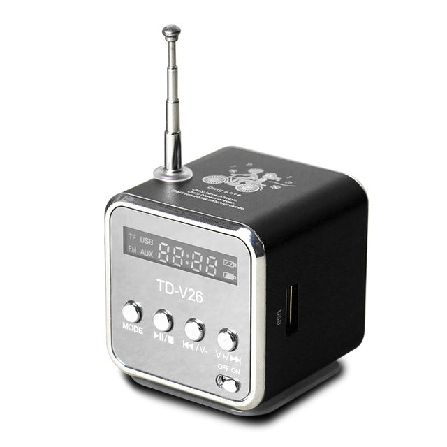 FM付きポータブルスピーカー ミニ多機能ラジオ USBノートブックスピーカー TV電話対応 SD/TFカード MP3音楽プレーヤー対応