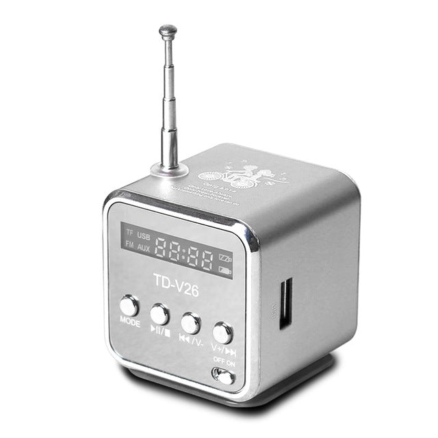 FM付きポータブルスピーカー ミニ多機能ラジオ USBノートブックスピーカー TV電話対応 SD/TFカード MP3音楽プレーヤー対応