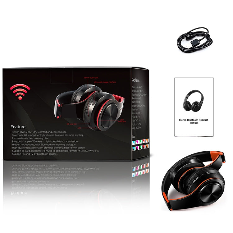 Tourya B7 ワイヤレスBluetoothヘッドセット 折りたたみ式ヘッドホン マイク付き調節可能イヤホン、B7（ブラックレッド）、B7（ブラックブルー）
