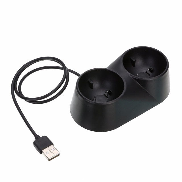 VRコントローラーチャージャー デュアルUSBドック ゲーム充電ステーションスタンド PS4 PSVR Moveツール対応