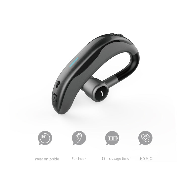 車載ハンズフリー ワイヤレスイヤーフック Bluetoothイヤホン マイク付き ブラックグレー、ブラックレッド、ブラックグリーン