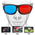 赤青 3Dグラス アナグリフフレーム 3Dビジョングラス ゲーム用ステレオ映画立体グラス プラスチック製 赤青