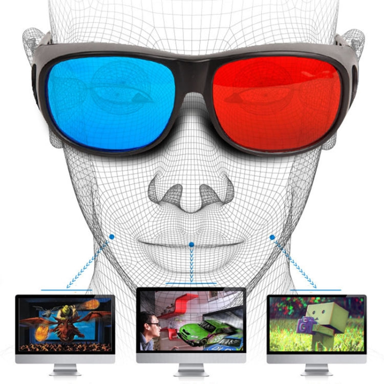 赤青 3Dグラス アナグリフフレーム 3Dビジョングラス ゲーム用ステレオ映画立体グラス プラスチック製 赤青