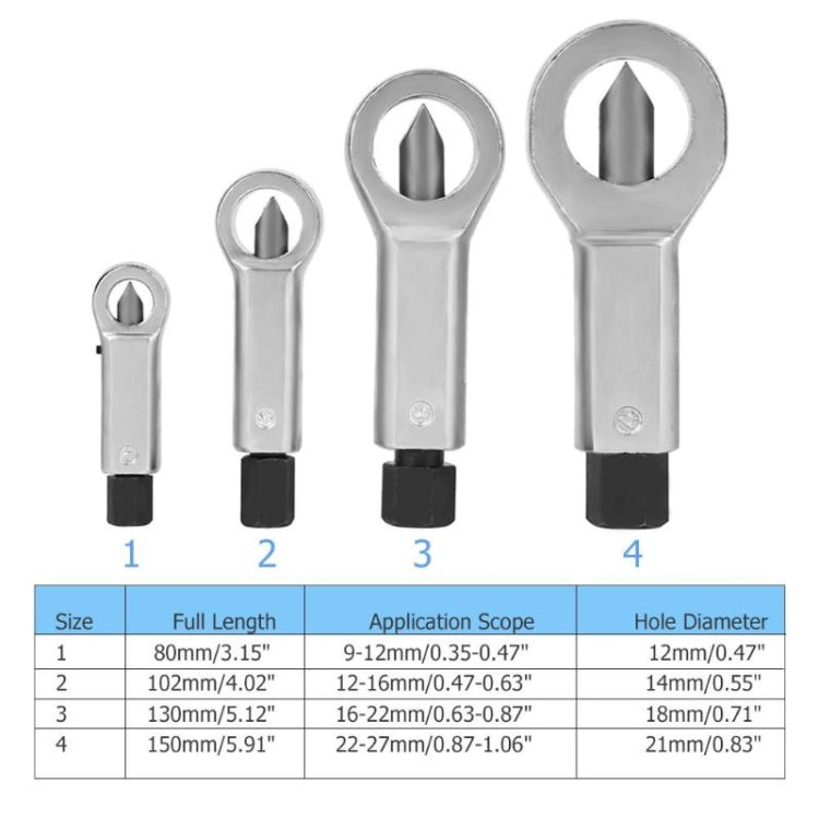 4-in-1 錆びたナットセパレーター ナットリムーバー, 4-in-1