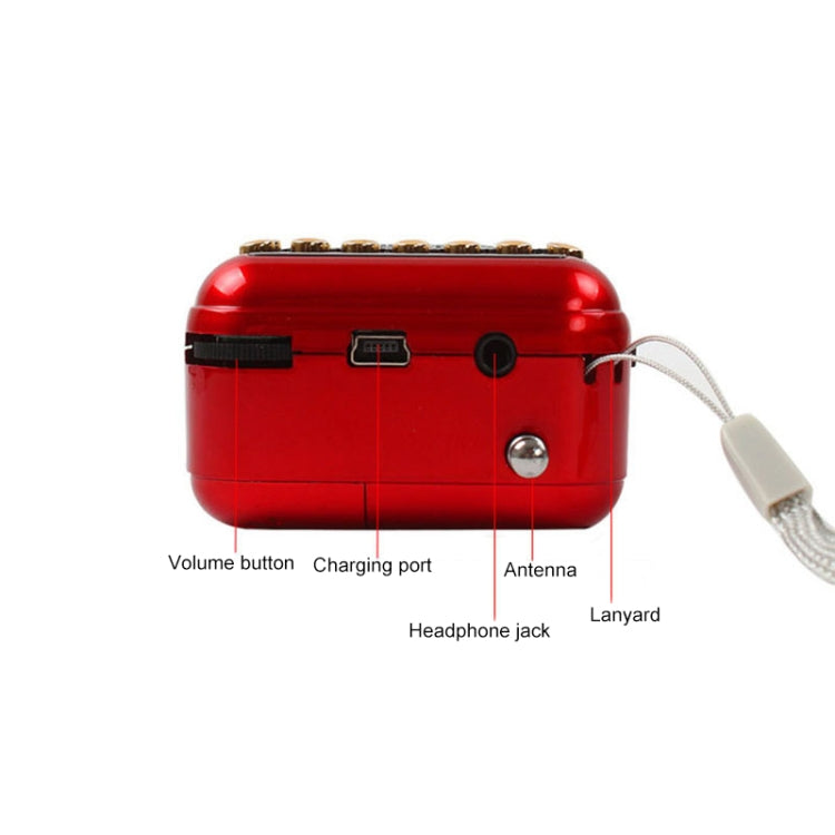 携帯用充電式FMラジオ受信スピーカー、USB / TFカード / 音楽MP3プレーヤー対応