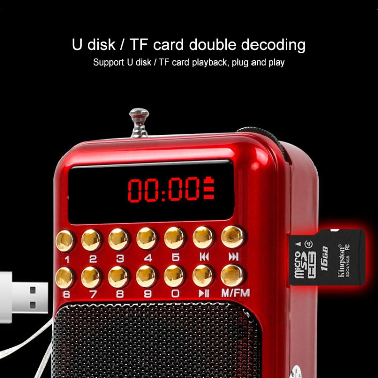 携帯用充電式FMラジオ受信スピーカー、USB / TFカード / 音楽MP3プレーヤー対応