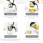 KAMJOVE エレガントカップバブル急須 オフィス用花急須 耐熱ガラス茶器セット、K-200 400ML、K-201 500ML、K-202 750ML、K-203 600ML、K-204 600ML、K-205 900ML