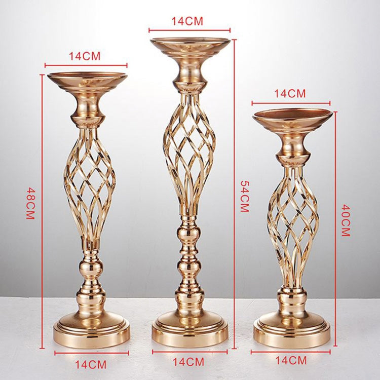 金メッキ鍛鉄製キャンドルスタンド 窓用結婚式小道具装飾、40cm、48cm、54cm