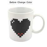 クリエイティブ ハート型マジック温度変化カップ 色変わりカメレオンマグ 熱感知コーヒー・紅茶・ミルクカップ、色変化カップ