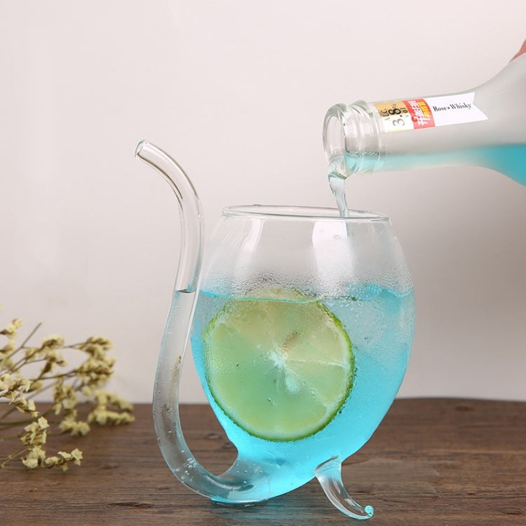 300ML クリエイティブ ガラスマグ ミルクカップ ストロー付き 冷たい飲み物用カップ ジュースマグ ワイングラス、300ML ジュースマグ