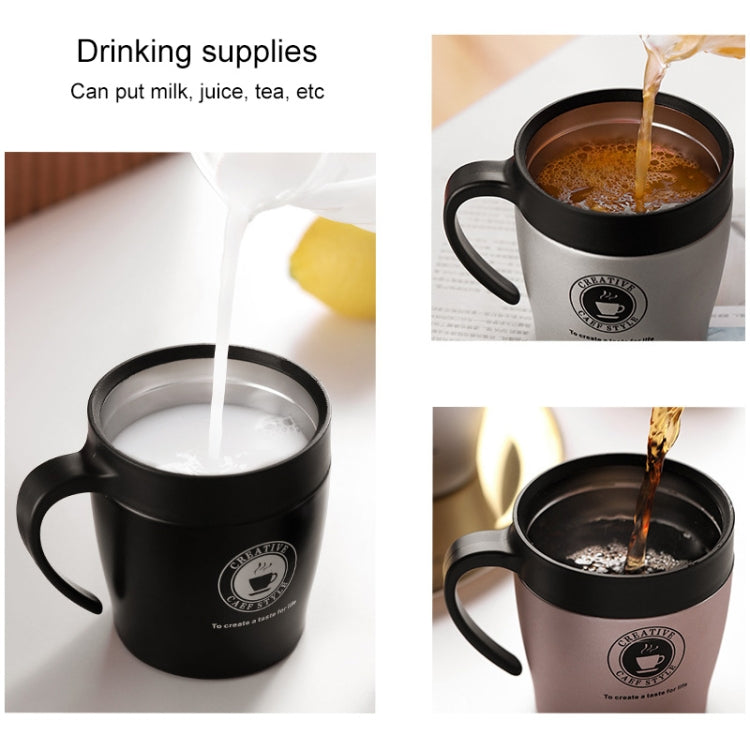 ハンドル付き コーヒーマグ ステンレス サーモスカップ 真空フラスク 水筒 ビジネス用 携帯用 サーモカップ