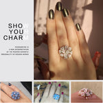 ファッションセラミックフラワーリング レディース調節可能な結婚指輪 ジュエリー グリーン、ブルー、ホワイト、ライトピンク、パープル、レッド、オレンジレッド