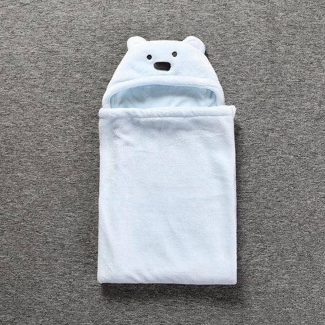 かわいい動物キャラクター ベビー用ブランケット キッズフード付きバスローブ 幼児用バスタオル