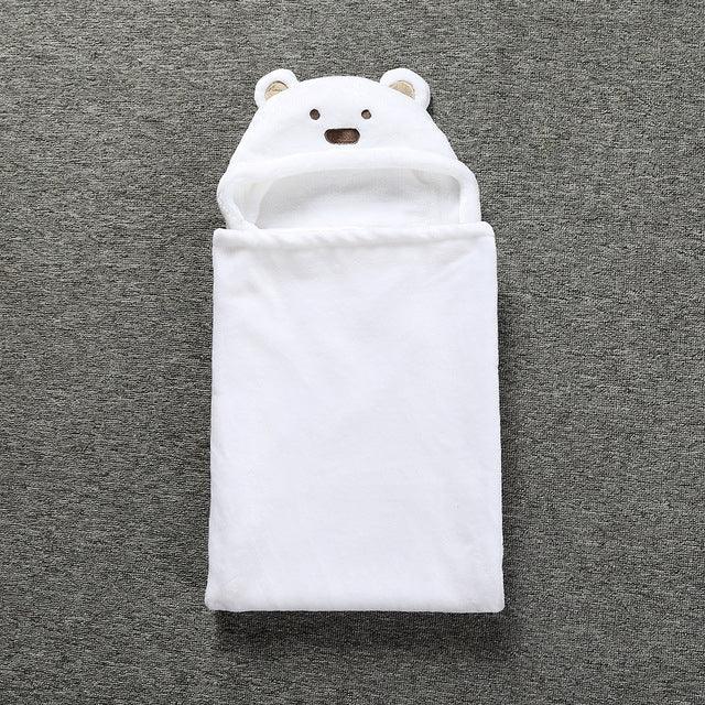 かわいい動物キャラクター ベビー用ブランケット キッズフード付きバスローブ 幼児用バスタオル
