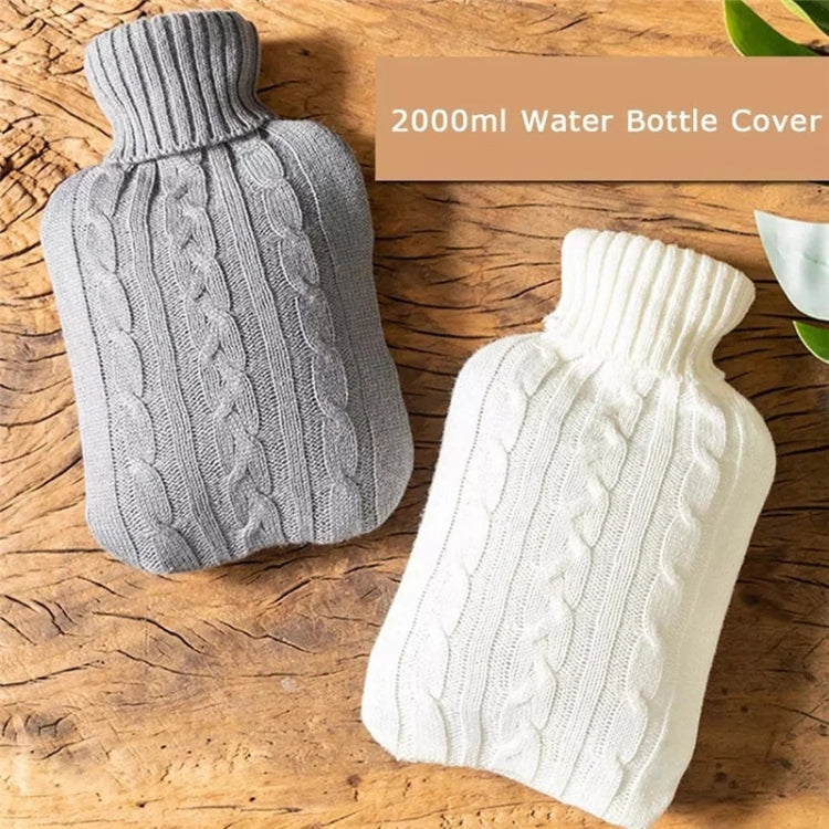 湯たんぽ無地ニットカバー（湯たんぽなし） 水入り湯たんぽ用ソフトニットボトル ベルベットバッグ