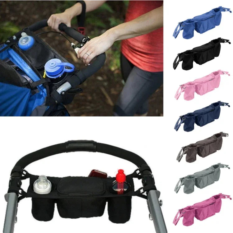 ベビーストローラーオーガナイザー ベビープラム用ベビーカー ボトルカップホルダーバッグ ベビーストローラーアクセサリー