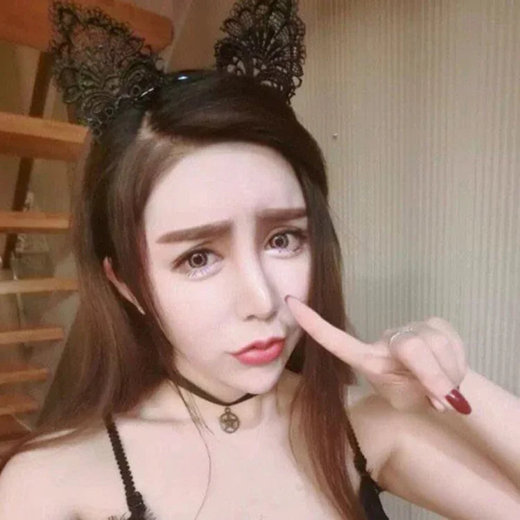 女性用 レース ラブリー キャットイヤーヘアバンド ヘッドチェーン
