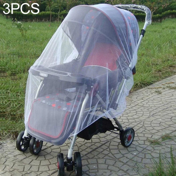 3枚セット 150cm ベビープッシュチェア用蚊よけ虫よけネット 安全乳児保護メッシュ ストローラーアクセサリー 蚊帳
