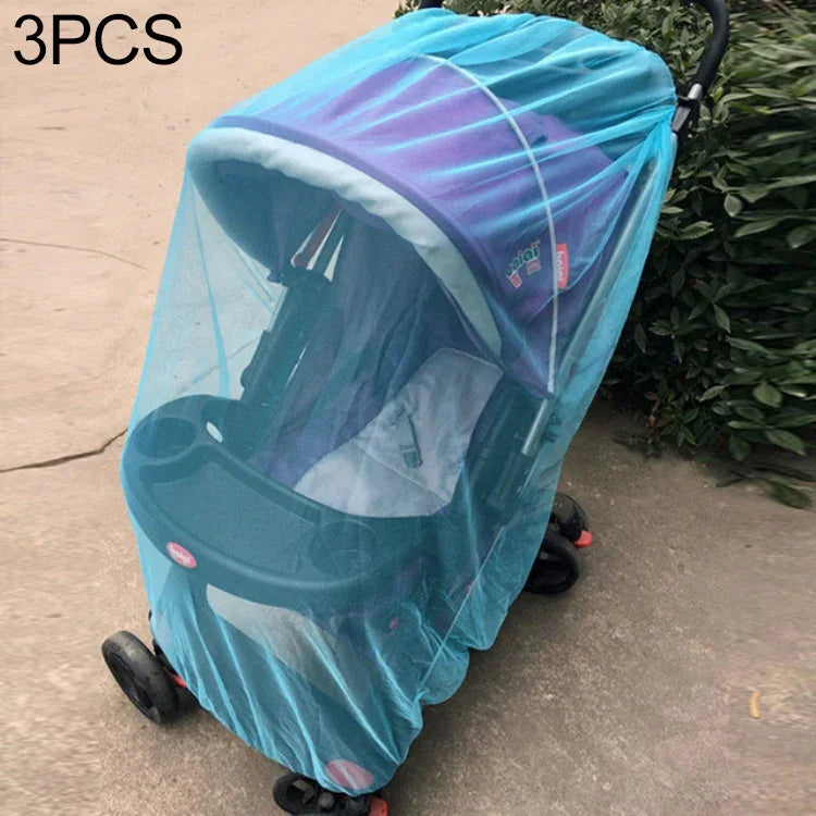 3枚セット 150cm ベビープッシュチェア用蚊よけ虫よけネット 安全乳児保護メッシュ ストローラーアクセサリー 蚊帳