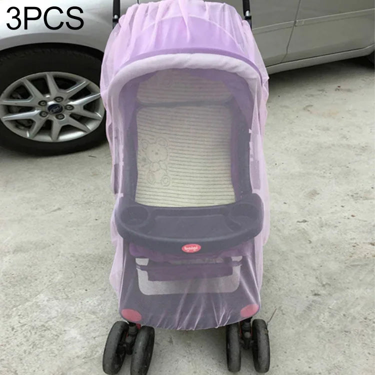 3枚セット 150cm ベビープッシュチェア用蚊よけ虫よけネット 安全乳児保護メッシュ ストローラーアクセサリー 蚊帳