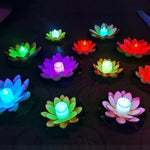3色LEDフラッドライト 人工蓮浮遊花形ランプ 屋外プール願いパーティー用