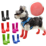 4個セット ペットレインブーツ 防水滑り止め犬用シューズ、S、M、L