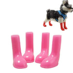4個セット ペットレインブーツ 防水滑り止め犬用シューズ、S、M、L