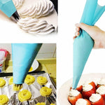 4個セット シリコン アイシング パイピング クリーム ペストリーバッグ ノズル DIY ケーキデコレーションツール、クリームペストリーバッグ（ブルー）、クリームペストリーバッグ（ホワイト）、クリームペストリーバッグ（ピンク）、クリームペストリーバッグ（グリーン）