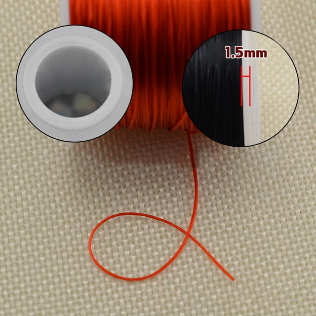 50m/袋 0.5mm 丸型伸縮コード ビーズ用伸縮糸/紐/ロープ ネックレス ブレスレット ジュエリー製作用