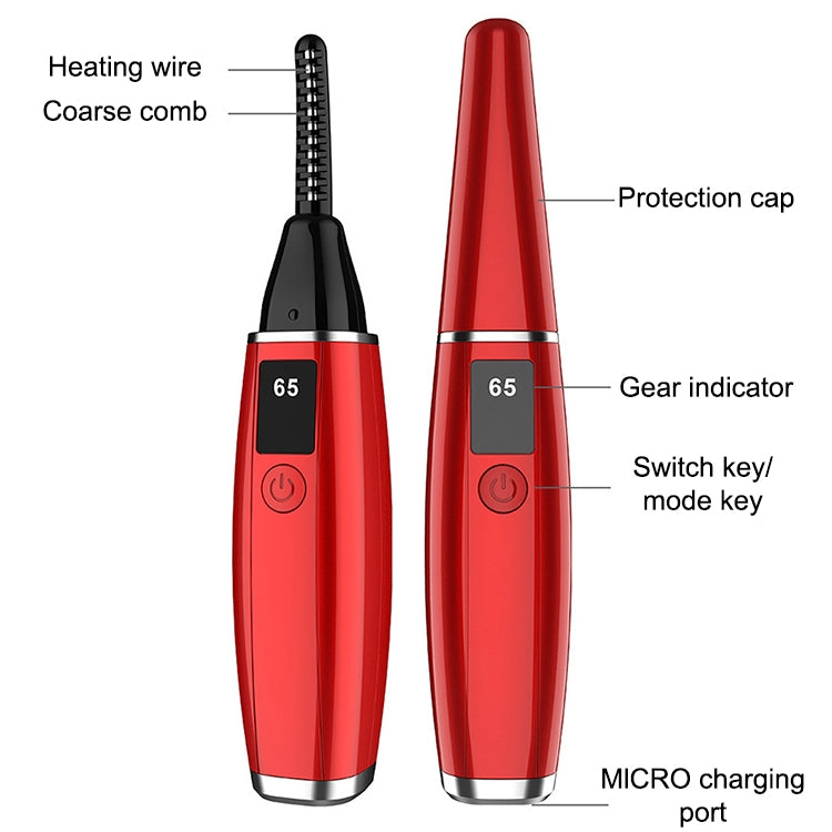 電動まつげカーラー 充電式ビューティーツール、380mAh（レッド）、380mAh（ホワイト）