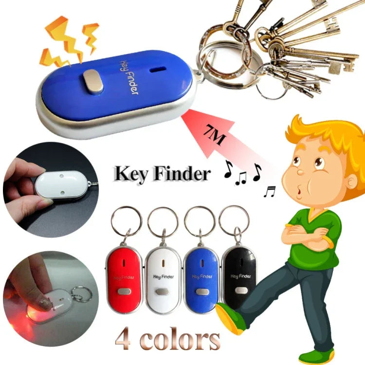 ミニLEDホイッスル キーファインダー 点滅＆ビープ音 リモート紛失キー探知器 キーリング 子供用