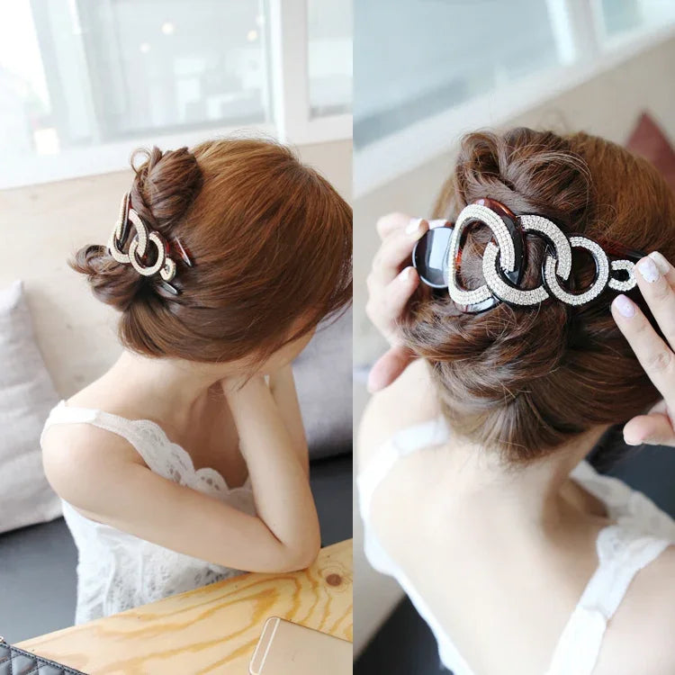 ラインストーンヘアクリップ ヘアクラブ クランプアクセサリー 大型スタイリングツール 女性用ヘアピン