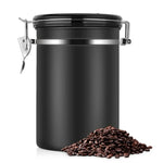 コーヒー容器 ステンレス製茶保存缶 ブラックキッチン収納缶 コーヒー茶缶 茶器