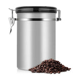 コーヒー容器 ステンレス製茶保存缶 ブラックキッチン収納缶 コーヒー茶缶 茶器