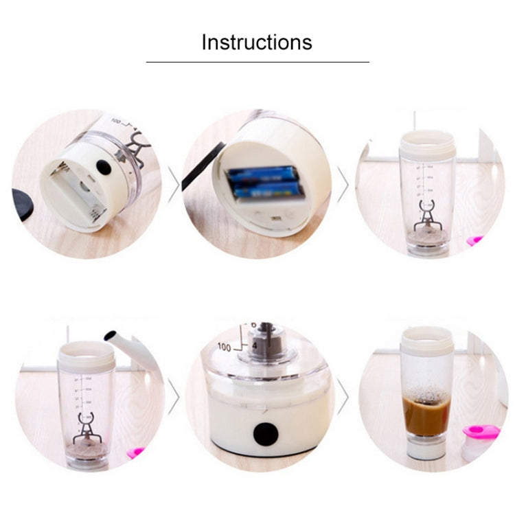 600ML ミキサーウォーターボトル 携帯用電動プロテイン自動クリエイティブコーヒーミルクカップ
