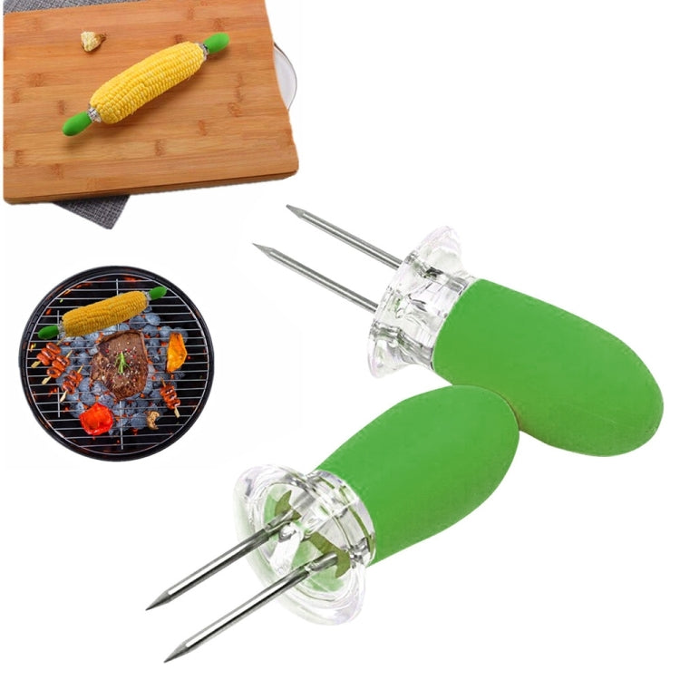 5ペア アウトドアBBQ用ステンレス製コーンフォーク フルーツフォーク コーン用具
