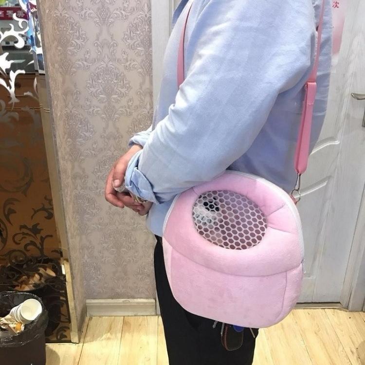 ペットバッグ 小型ペットハムスターキャリー 単色リード付きトラベルバッグ、S