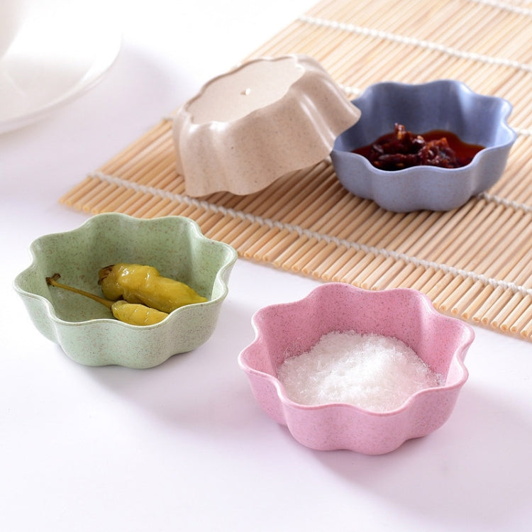 5個入り クリエイティブプラム形皿 麦わら調味料皿 スナックプレート チリソース ケチャップ ドレッシング 塩皿 サイズ:7x7x2.5cm