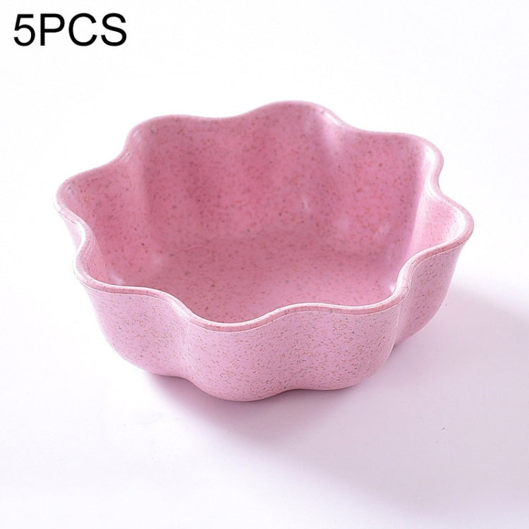 5個入り クリエイティブプラム形皿 麦わら調味料皿 スナックプレート チリソース ケチャップ ドレッシング 塩皿 サイズ:7x7x2.5cm