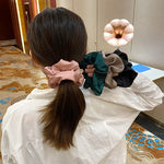 2個セット 大腸リングヘアバンド 女性用 布製 ポニーテール シームレス ストレッチ ヘアジュエリー