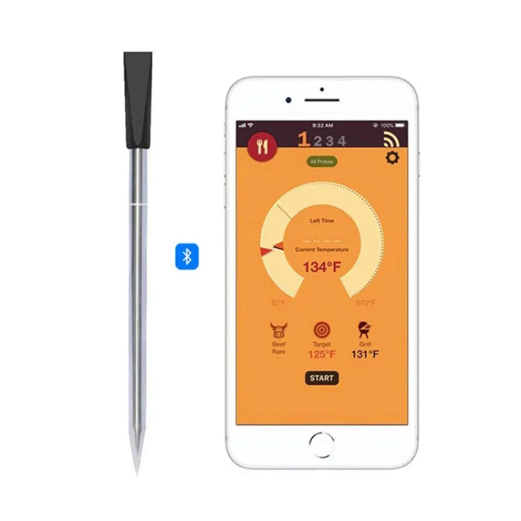 BBQキッチンワイヤレスBluetoothスマート食品オーブンサーモメーター、食品温度範囲：0-100度