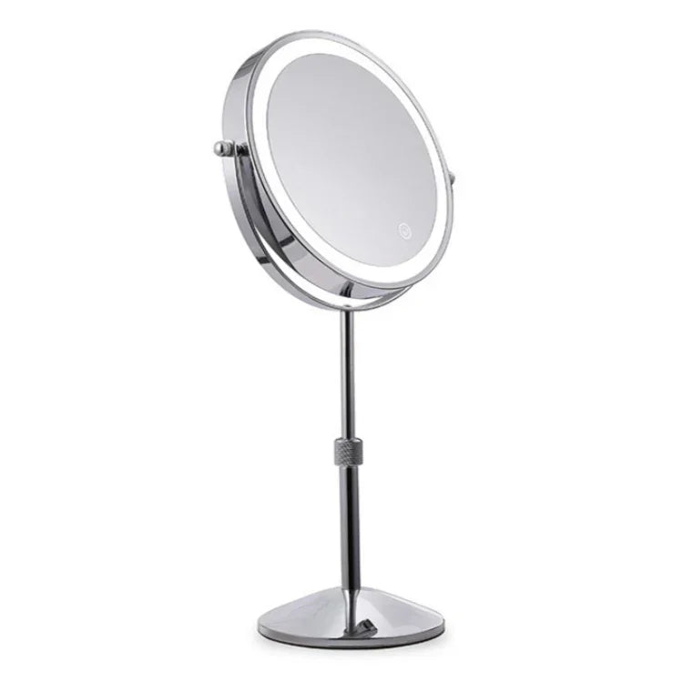 デスクトップ両面丸型LED発光メイクミラー 昇降式拡大鏡 平面＋3倍拡大（7インチバッテリーモデル） 平面＋5倍拡大（7インチバッテリーモデル） 平面＋7倍拡大（7インチバッテリーモデル）