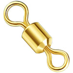 100 PCS Fishing Tackle Supplies Zimu Swivel Gold-plated Swivel Fishing Accessories, Length 1.1cm, Length 1.0cm, Length 0.9cm, Length 0.8cm