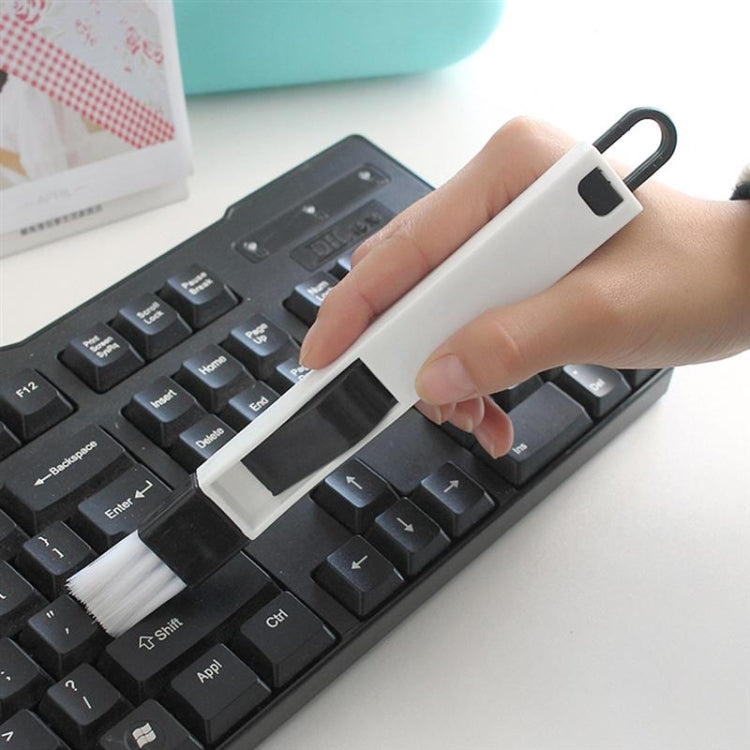 2個セット ミニクリーニングブラシ 取り外し可能なちりとり付き 窓溝 キーボード隅の隙間用、2個セット青色