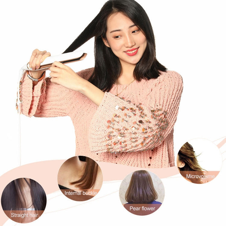 プロフェッショナル ヘアストレートナー LEDディスプレイ セラミックコーティングプレート イオニックカールフラットアイロン