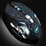 WARWOLF Q8 ワイヤレス充電式マウス 発光ゲーミングマウス