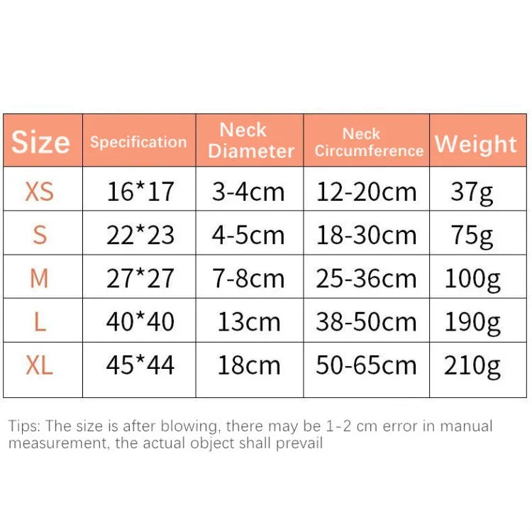 犬用首輪PVC膨張式ペット迷子防止首輪、S、M、L、XL