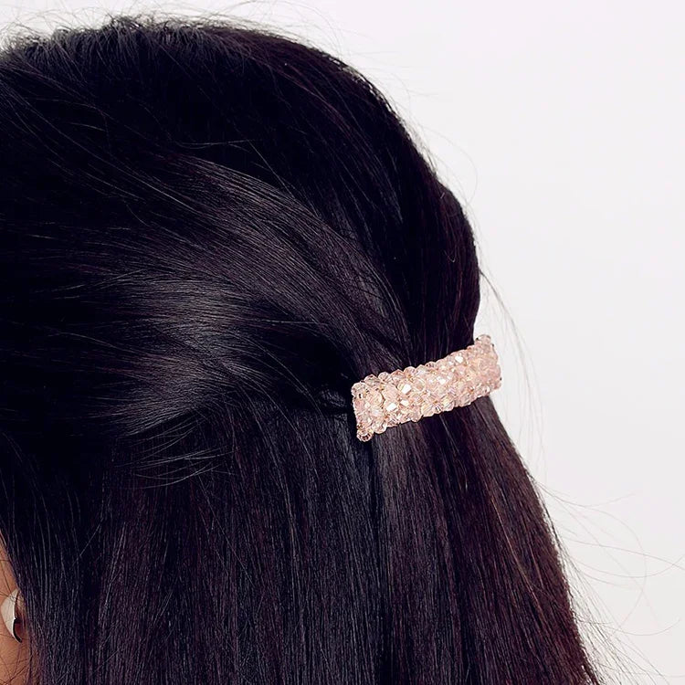 ファッション ガールズ ヘッドウェア クリスタル ラインストーン エラスティックヘアクリップ ヘアアクセサリー